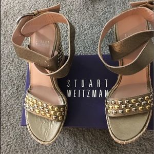 Stuart Weitzman Wedge studded sandals size 8